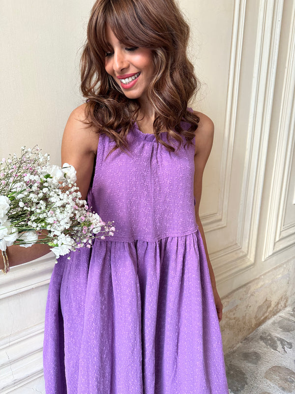 Robe Tulipe longue - Mauve