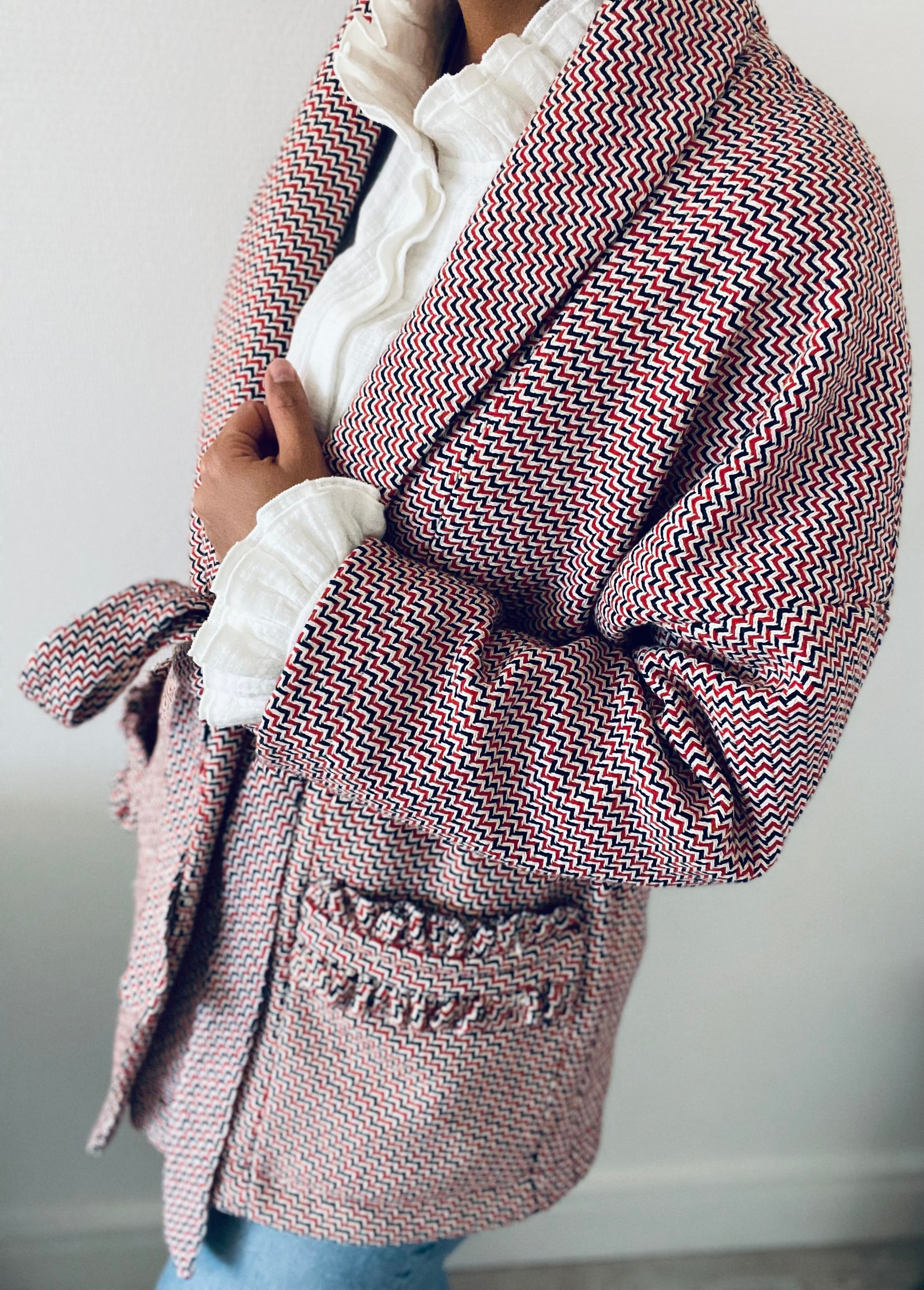 Manteau Alma - Rayure bleu rouge